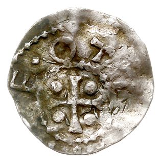 denar, Aw: Głowa św. Kiliana w prawo, S KILIAN, Rw: Krzyż z kulkami w polach, OTTO RE, srebro 1.11 g, Dbg. 856