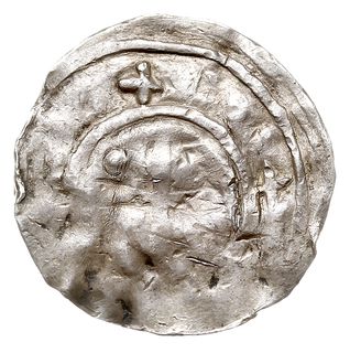 Denar, przed rokiem 1025, Aw: Szczyt świątyni, w otoku napis LTM, Rw: Krzyż, w polu cztery kropki, w otoku między obwódkami E++, srebro 1.42 g, Str. 5, Such. typ I, Gum-H. 1, Gum-P. 1, Kop. 1, moneta z 55. aukcji WCN, moneta przypisywana niegdyś Mieszkowi I jest obecnie uznana za monetę Mieszka II z okresu, gdy był następcą tronu, patrz Suchodolski WN 1998 i WN z. 40-41 1967