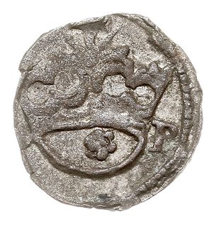 denar bez daty, Kraków, na awersie litery S-P (Sigismundus Primus) i róża wewnątrz korony, T. 7, ładny, patyna