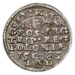 trojak 1585, Olkusz, litery G - H obok Orła i Pogoni, Iger O.85.2.a (R1), bardzo ładny, patyna