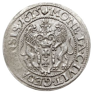 ort 1615, Gdańsk, duża głowa króla, Shatalin G.15-7 (R3), mennicza wada bicia