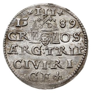 trojak 1589, Ryga, Iger R.89.3.c (R), Gerbaszewski 16, piękny