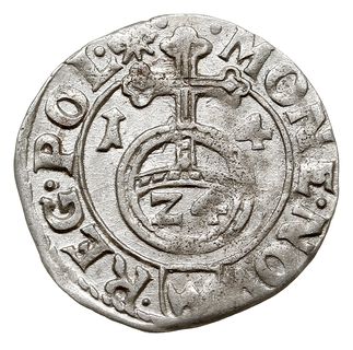 półtorak 1614, Kraków, na awersie Orzeł, poniżej cyfta 3, powyżej krzyżyk, H-Cz. 6720 (R4) -podobny, T. 10?, rzadki