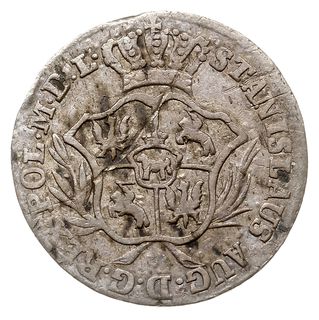 2 grosze srebrne (półzłotek) 1776, Warszawa, Plage 263, Berezowski 4 złote, na awersie rysy, rzadki rocznik, patyna