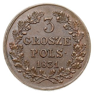 3 grosze 1831, Warszawa, łapy Orła proste, Iger PL.31.1.a (R), Plage 282, piękne