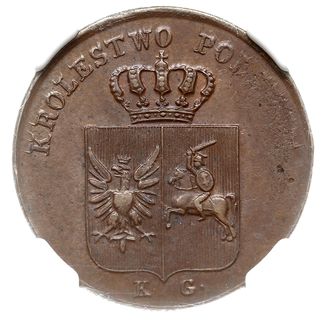 3 grosze 1831, Warszawa, łapy Orła proste, Iger PL.31.1.a (R), Plage 282, moneta w pudełku firmy NGC z oceną MS 62 BN, minimalna wada bicia, ale piękny egzemplarz