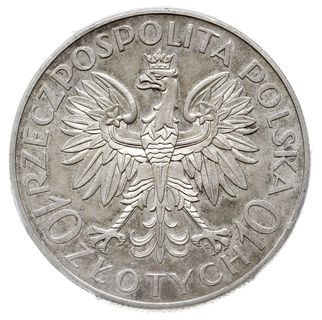 10 złotych 1933, Warszawa, Jan III Sobieski, Parchimowicz 121, moneta w pudełku firmy PCGS z oceną MS 62, bardzo ładne