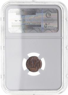 1 grosz 1927, Warszawa, Parchimowicz 101 c, moneta w pudełku firmy NGC z oceną MS 65 RB, piękny, patyna