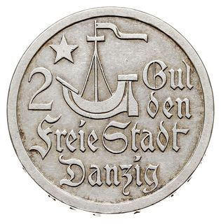 2 guldeny 1923, Utrecht, Koga, wybite stemplem lustrzanym, Parchimowicz 63 b, rzadkie