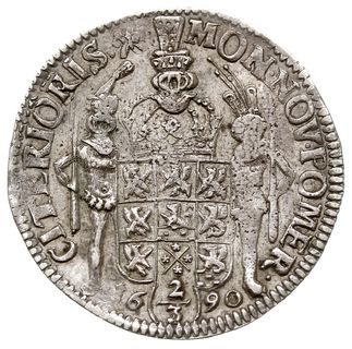 gulden (2/3 talara) 1690, Szczecin, odmiana napisu CAROL XI D G - REX ..., AAJ 114 b, Dav. 767, patyna