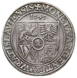 talar 1545, Wrocław, Aw: Tarcza herbowa i napis 