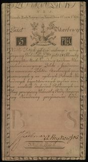 5 złotych polskich 8.06.1794, seria N.B.1, numeracja 28868, Lucow 3 (R2), Miłczak A1a2