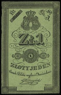 1 złoty 1831, podpis Głuszyński, numeracja 168838, papier ze znakiem wodnym, Lucow 133a (R6), Miłczak A22aa, przyzwoity stan zachowania, rzadki