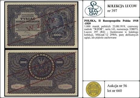 1.000 marek polskich 23.08.1919, czerwony nadruk