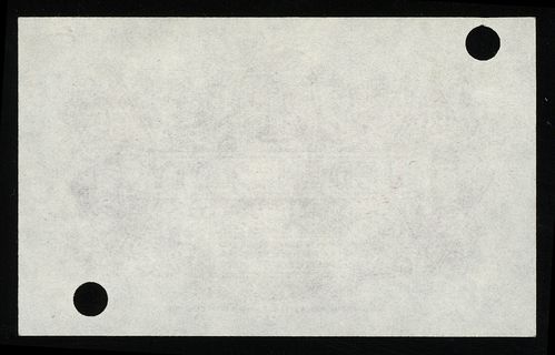 1 złoty 15.08.1939, bez oznaczenia serii i numeracji, strona główna niezadrukowana - wydrukowana tylko strona odwrotna, dwukrotnie perforowany, Lucow 1001a - dołączony do kolekcji po wydrukowaniu katalogu, Miłczak - patrz 79, odciśnięty ślad spinacza, ale pięknie zachowany, bardzo rzadki