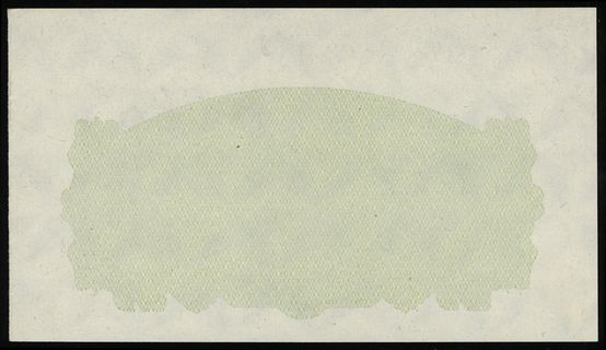 niedokończony druk 10 złotych 1944, bez oznaczenia serii i numeracji, po obu stronach tylko zielony poddruk giloszowy, papier ze znakiem wodnym, Lucow 1114 (R7), Miłczak - patrz 115, zagniecenia, bardzo rzadki
