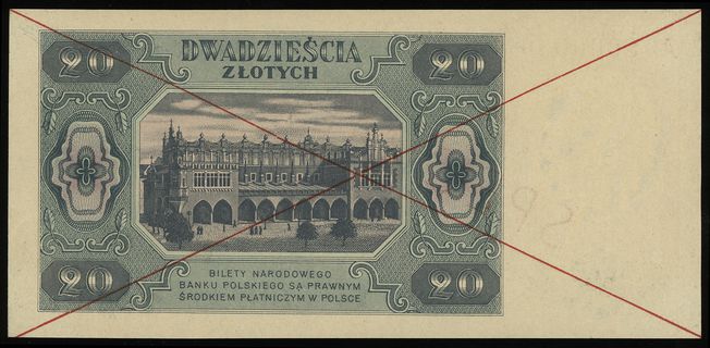 20 złotych 1.07.1948, seria AD, numeracja 890000