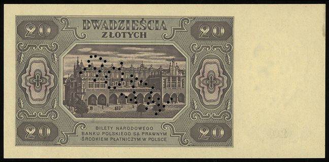 20 złotych 1.07.1948, seria HZ, numeracja 000001