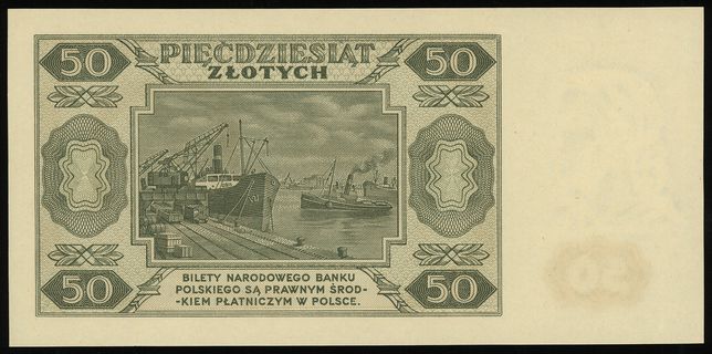 50 złotych 1.07.1948, seria BB, numeracja 381709