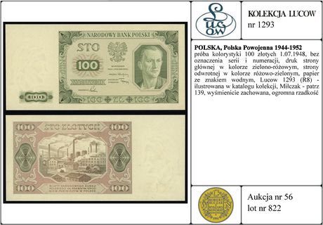 próba kolorystyki 100 złotych 1.07.1948, bez ozn