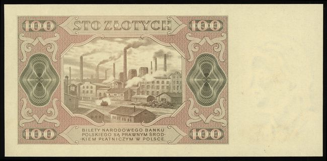 próba kolorystyki 100 złotych 1.07.1948, bez ozn