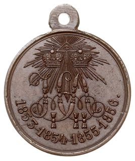medal za Wojnę Krymską 1853-1854-1855-1856, brąz 28 mm, Diakov 654.2, patyna, piękny
