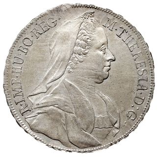 talar 1767 I.C.S.K., Wiedeń, srebro 28.06 g, Dav. 1115, Her. 422, minimalnie justowany, ale pięknie zachowany z dużym blaskiem menniczym