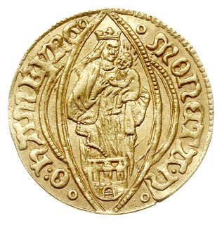 dukat 1649, z tytulaturą Ferdynanda III, złoto 3.48 g, Fr. 1100, Gaed. 97, niewielka wada stempla i lekkie pęknięcie krążka, ale ładne lustro i piękny stan, egzemplarz z aukcji F. R. Künker 221/8472