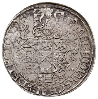talar 1568 T, Schneeberg, srebro 28.42 g, Dav. 9793, Keilitz/Kahnt 51, Schnee 707, rzadki, miejscowa patyna, egzemplarz z aukcji F. R. Künker 140/2577
