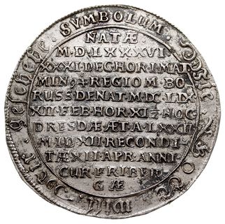talar pamiątkowy 1659, Drezno, wybity z okazji śmierci matki księcia Magdaleny Sybilli, srebro 29.05 g, Dav. 7615, Kahnt 503, Schnee 906, rzadki