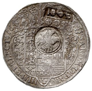 Jefimok 1655 na talarze saskim Jana Jerzego I z 1651 roku z mennicy drezdeńskiej, srebro 29.08 g, Spasskij 401 (nie notuje tego roku), bardzo rzadki i bardzo ładnie zachowany