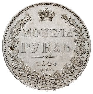rubel 1845 СПБ КБ, Petersburg, Bitkin 207, Adrianov 1845б, piękny