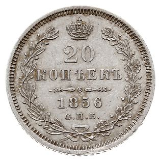 20 kopiejek 1856 СПБ ФБ, Petersburg, Bitkin 59, Adrianov 1856, ładne