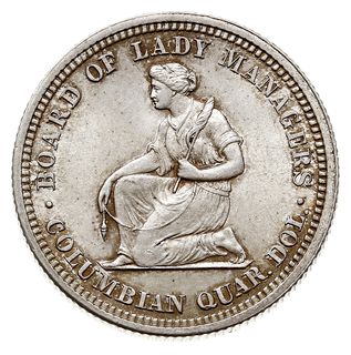 1/4 dolara 1893, Alabama, typ Isabella Quarter Dollar, wybite z okazji wystawy Kolumbijskiej w Chicago w 1893 roku, srebro 6.24 g, pięknie zachowane i bardzo rzadkie