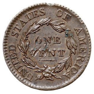 1 cent 1817, typ Coronet, odmiana z 13 gwiazdkami, 10.84 g, menniczy defekt krążka na obrzeżu i rewersie, ale bardzo ładnie zachowany