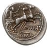 denar 153 pne, Rzym, Aw: Głowa Romy w hełmie w prawo, za nią X, Rw: Wiktoria w bidze w prawo, poni..