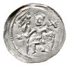 Denar, 1146-1157, Aw: Dwaj książęta siedzący za 