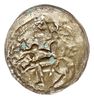 Brakteat łaciński, Książę na koniu w prawo, srebro 0.13 g, Str. 103, bardzo ładnie zachowany, bez ..