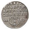 trojak 1557, Gdańsk, popiersie króla w obwódce, Iger G.57.1.a (R4), T. 3, dość ładny egzemplarz, r..
