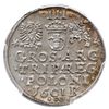 trojak 1601, Kraków, popiersie króla w lewo, Iger K.01.1a (R1), moneta w pudełku firmy PCGS z ocen..