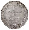 1 1/2 rubla = 10 złotych 1833, Petersburg, korona szeroka, dwukrotnie odciśnięte obrzeże, widać za..