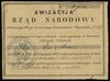kwit na 100 złotych polskich (rublami), wystawiony we Wreznie, 1.03.1864, numeracja 875, z pieczęc..