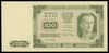 próba kolorystyki 100 złotych 1.07.1948, bez oznaczenia serii i numeracji, druk strony głównej w k..