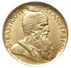 20 franga ari 1927 V, G. Kastrioti Skanderberg, złoto, Fr. 6, moneta w pudełku firmy NGC z oceną M..