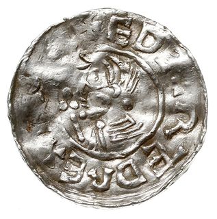 denar typu Crux, 991-997, mennica Exeter, mincerz Aelfstan, EDELRED REX ANG[LOX] / ELFTAN [M-O EA]XE, srebro 1.62 g, S. 1148, N. 770, 1.26 g, gięty