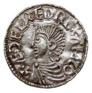 denar typu Long Cross, 997-1003, mennica Lincoln, mincerz Aethelnoth, EDELRED REX ANGLO / EDELNOD M.O LINC, srebro 1.72 g, S. 1151, N. 774, lekko gięty