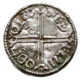 denar typu Long Cross, 997-1003, mennica Lincoln, mincerz Aethelnoth, EDELRED REX ANGLO / EDELNOD M.O LINC, srebro 1.72 g, S. 1151, N. 774, lekko gięty