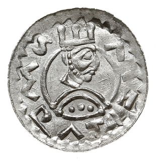 denar królewski 1086-1092, Aw: Popiersie króla w