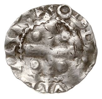 Kolonia, Otto I 936-973, denar, Aw: Krzyż z kulkami w kątach, Rw: Napis S COLONIA A, srebro 1.31 g, Dbg 342, Kluge 19, gięty