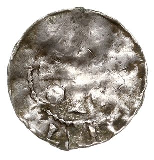 Moguncja / Spira / Wormacja, Otto III 983-1002, denar typu OAP, Aw: Kapliczka z krzyżykiem, Rw: Krzyż z kulkami w kątach, srebro 0.88 g, gięty, patyna